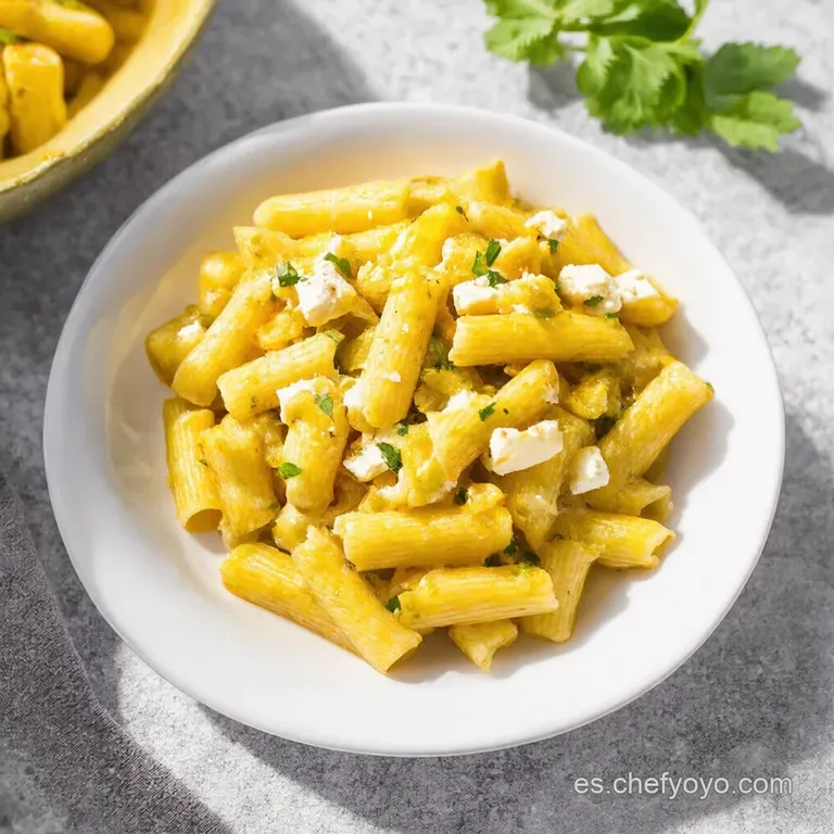 Macarrones Cremosos con Calabac&iacute;n Feta y Almendras