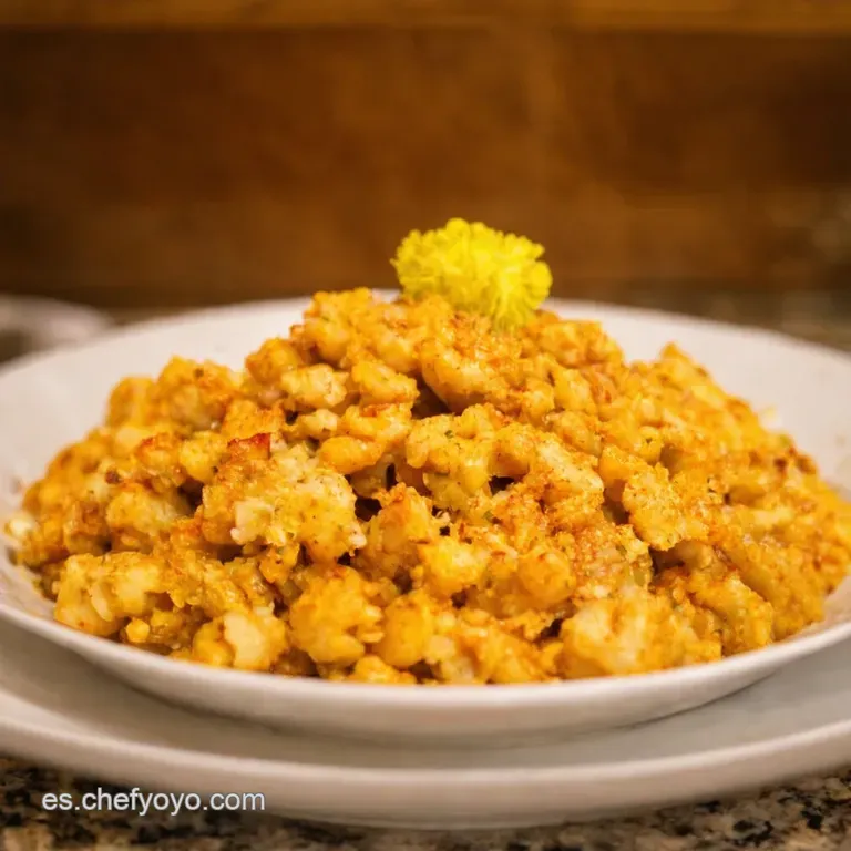 Migas De Coliflor Con Huevo Frito presentation