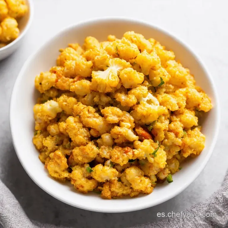 Migas de Coliflor con Huevo Frito