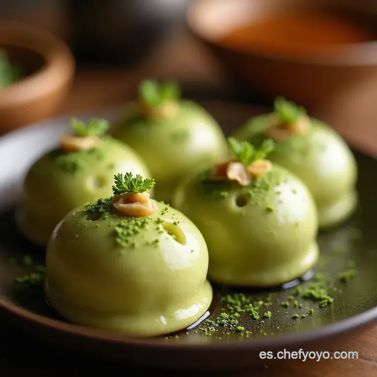 Mochis Caseros Japoneses De Matcha Y Anko En Microondas presentation