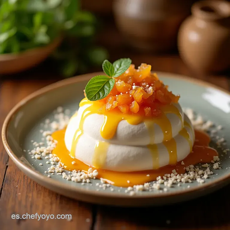 El Jard&iacute;n De Naranja Mostach&oacute;n Pavlova Mexicano Crujiente Por Fuera Cremoso Por Dentro presentation