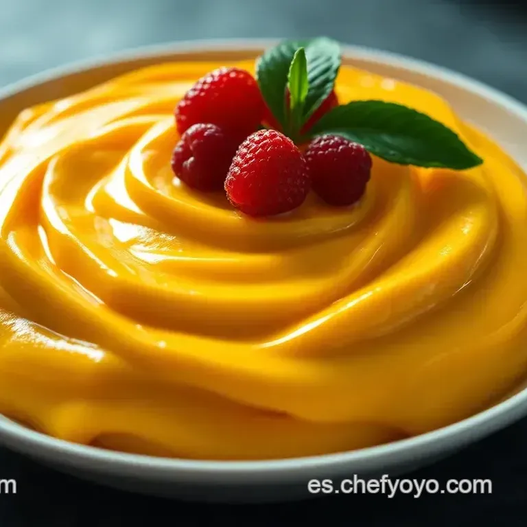 Mousse de Mango Tropical con Coulis de Frambuesa
