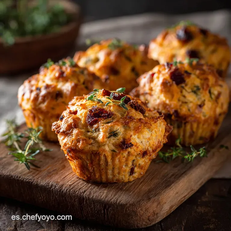Muffins Salados: La Receta Mediterr&aacute;nea De Jam&oacute;n Queso Y Aceitunas presentation