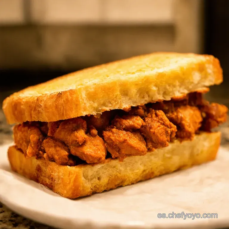 Panini De Pollo Chipotle Con Un Toque Picante presentation