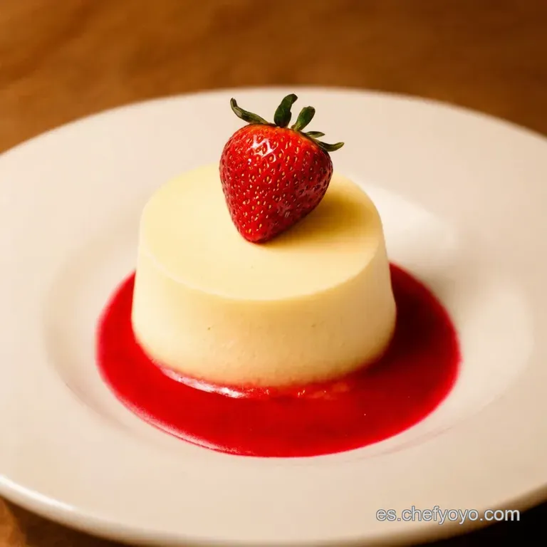 Panna Cotta Con Coulis De Fresa Italiano Y F&aacute;cil presentation