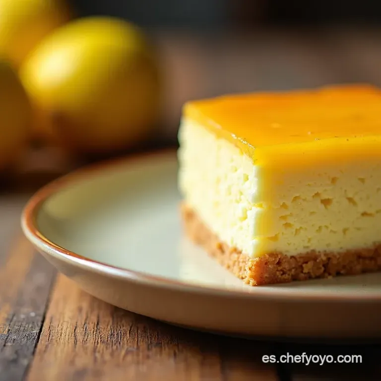 Nube C&iacute;trica Japonesa Pastel De Lim&oacute;n Esponjoso Souffl&eacute; Cheesecake presentation
