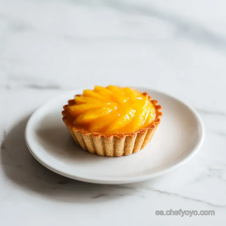 A pristine slice of chilled mango dessert with a delicate crumbly crust, topped with fresh mint.