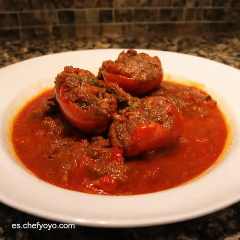 Pimientos Rellenos De Carne Al Estilo Casero presentation