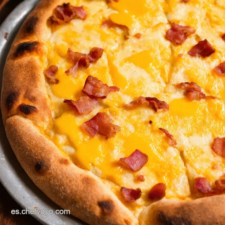 Pizza Trenzada de Bacon y Cheddar