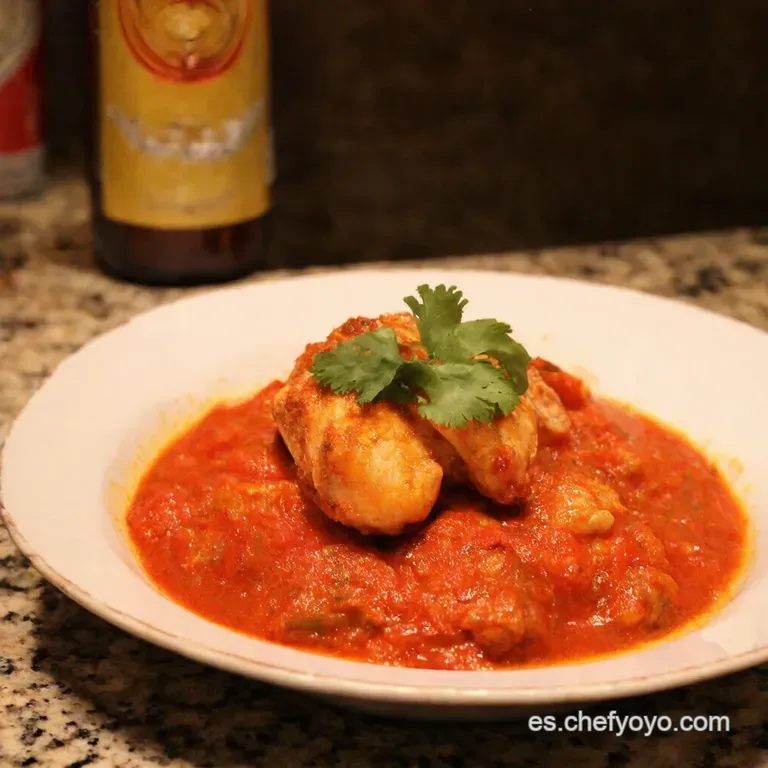 Pollo a La Cerveza Estilo Abuela presentation