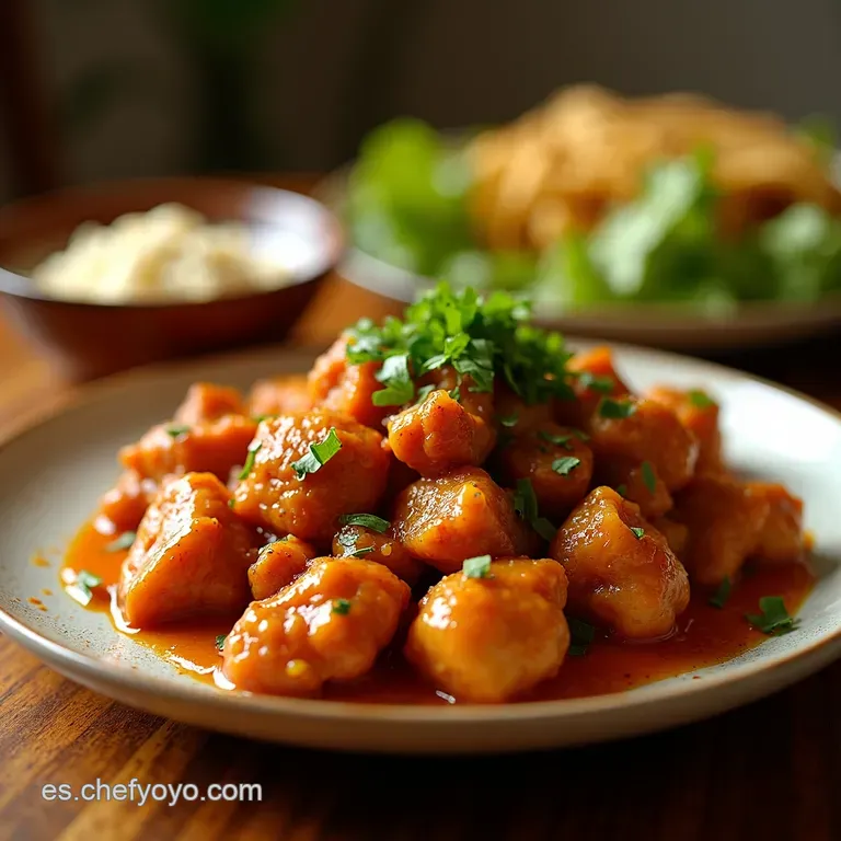 Pollo General Tso Receta Casera Estilo Chino presentation