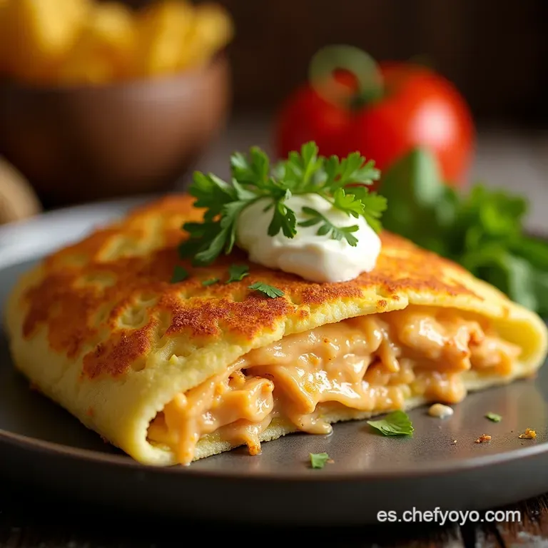 Quesadilla Cremosa De Pollo Estilo Fast Food Casero Sabor De Antojo R&aacute;pido presentation