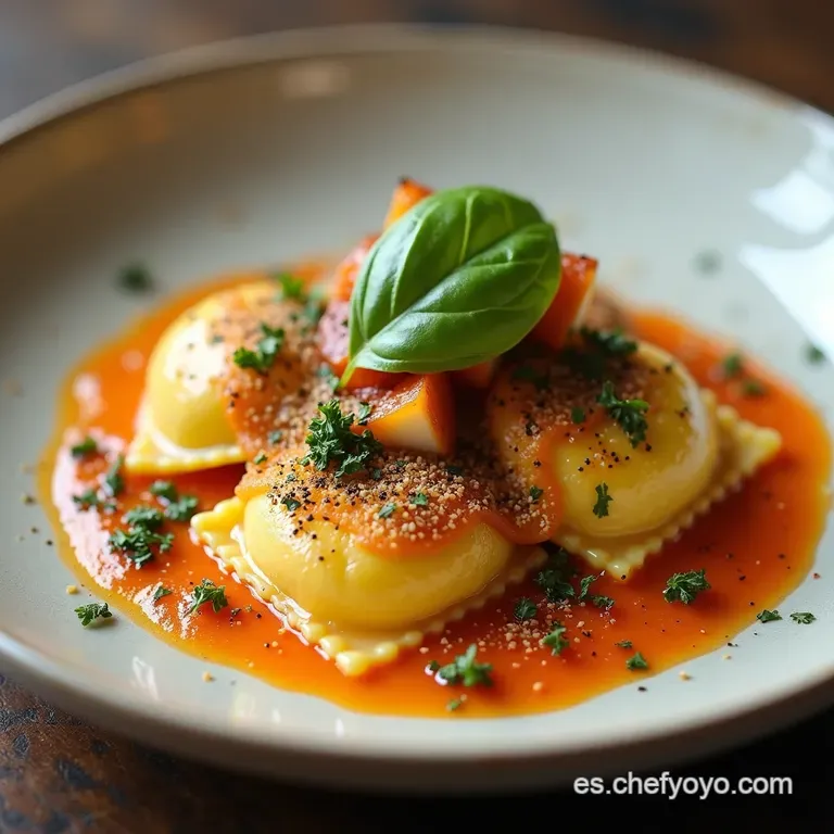 Ravioles Artesanales de Portobello y Ricotta Cremosa