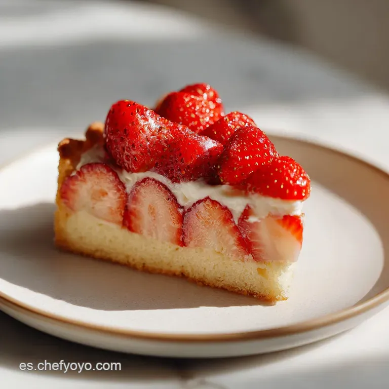 Receta de Pastel de Tarta de Fresas Esponjoso