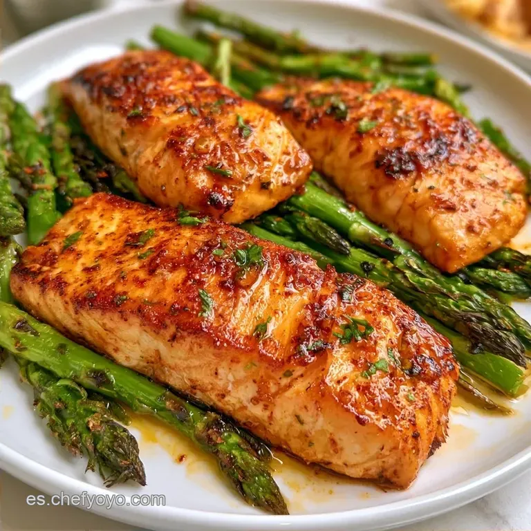 Salmón Crujiente en Air Fryer con Espárragos