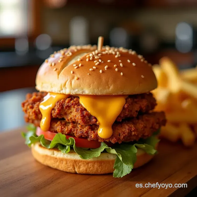 Sandwich De Pollo Crujiente Al Estilo Popeyes presentation