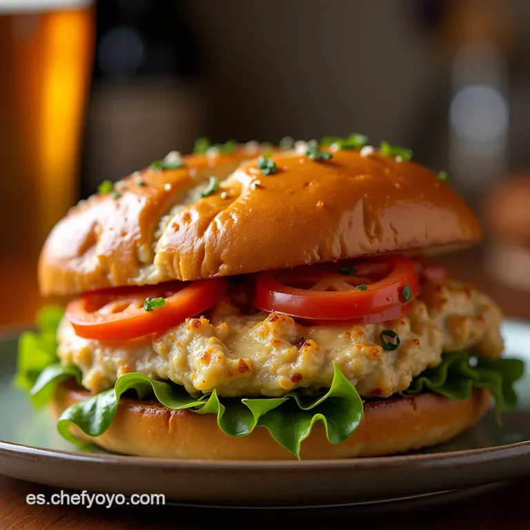 El Mejor S&aacute;ndwich De Pollo Cremoso Y Jugoso Estilo Deli Casero presentation