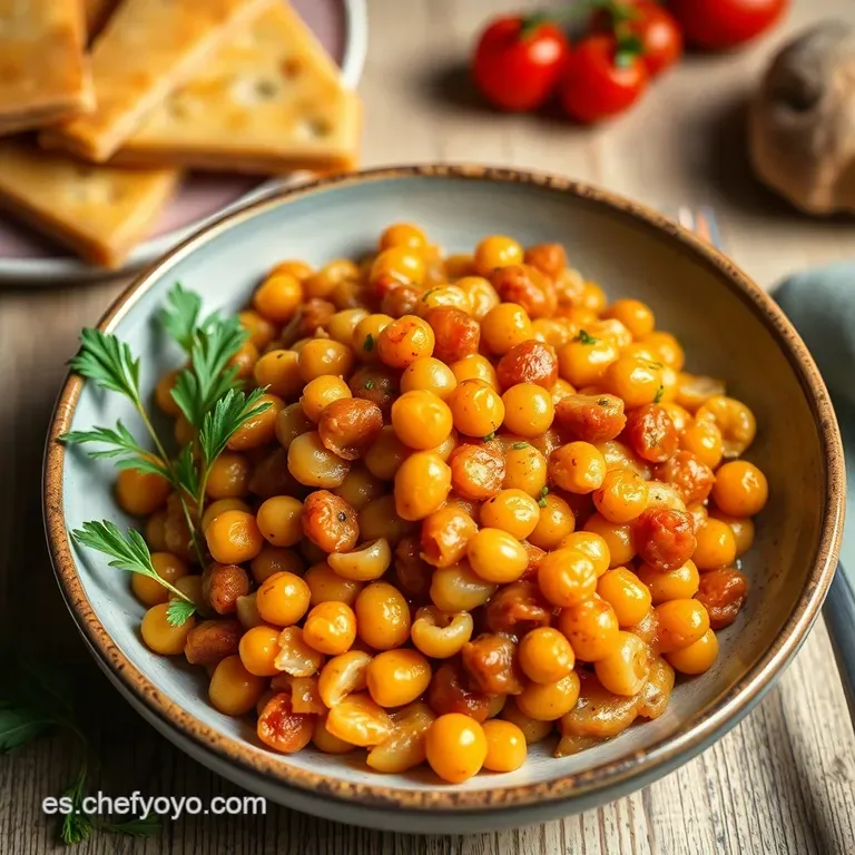 Sepia Con Garbanzos: Receta De La Abuela presentation