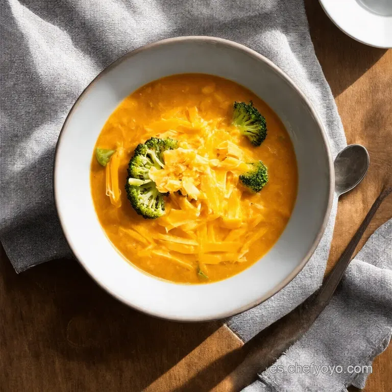 Sopa Cremosa de Br&oacute;coli y Cheddar al Estilo Panera