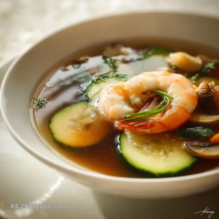 Fragrant seafood stew served in a white bowl, garnished with parsley sprigs and a drizzle of olive oil showcasing vibrant ...
