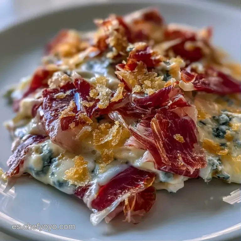 Embutidos dispuestos en abanico junto a uvas moradas, nueces crujientes y queso brie cremoso sobre fondo oscuro.