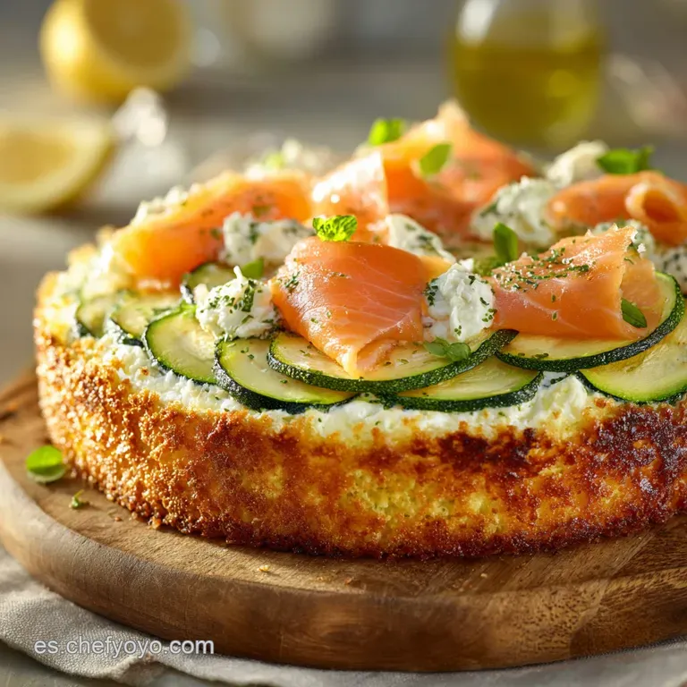 Tarta salada de salm&oacute;n y calabac&iacute;n: El quiche m&aacute;s crujiente y arom&aacute;tico!