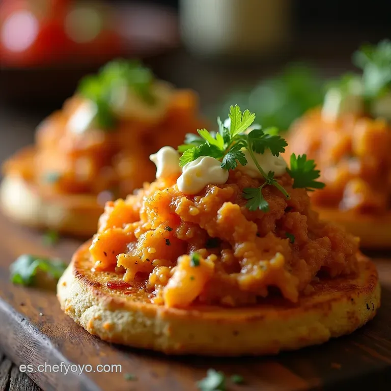 Tinga De Pollo Crujiente Con Tostadas Caseras presentation