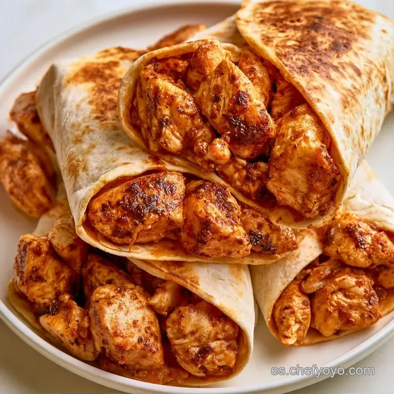 Dos tortillas dobladas sobre un plato blanco, decoradas con cilantro fresco y una salsa cremosa de color naranja.