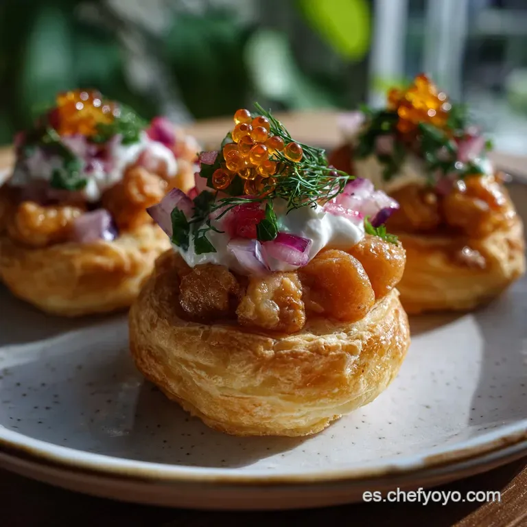 Volovanes Rellenos de Gambas Sedosas